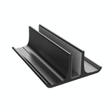 Adjustable Vertical Laptop Stand - Portable Aluminum Alloy Base Black - Side View