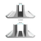 Adjustable Vertical Laptop Stand - Portable Aluminum Alloy Base Black - Top-Down View