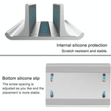 Adjustable Vertical Laptop Stand - Portable Aluminum Alloy Base Black - 45-Degree Angle