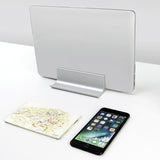 Adjustable Vertical Laptop Stand - Portable Aluminum Alloy Base Black - Close-Up Angle