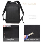 Versatile Oxford Laptop Backpack - Fits 15.6 Macbook Samsung Sony Dell Alienware Chuwi Asus Hp - Black - Rear View
