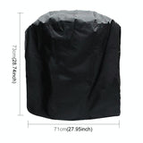 Waterproof Bbq Grill Cover - 210d Oxford Cloth Anti-uv Dust-proof 71x73cm Black - Side View