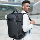 20 Inch Waterproof Usb Shoulder Backpack - Black - Close-Up Angle