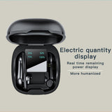 Wireless Bluetooth Earphones with Charging Box and Digital Display - 258 - Black