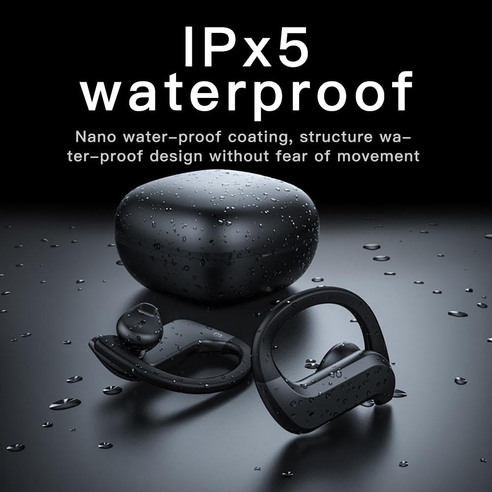 Wireless Bluetooth Earphones with Charging Box and Digital Display - 258 - Black