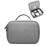 Versatile Headphone Charger & Data Cable Storage Bag - Single Layer - 23x16x7cm - Black - Front View