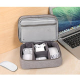 Versatile Headphone Charger & Data Cable Storage Bag - Single Layer - 23x16x7cm - Black - Close-Up Angle