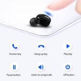 Mini In-ear Unilateral Bluetooth Earphone - X9 Wireless 5.0 - Black - Top-Down View