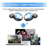 Touch Bluetooth Earphones with Noise Cancelling and Pull-out Charging Box - Rear View
