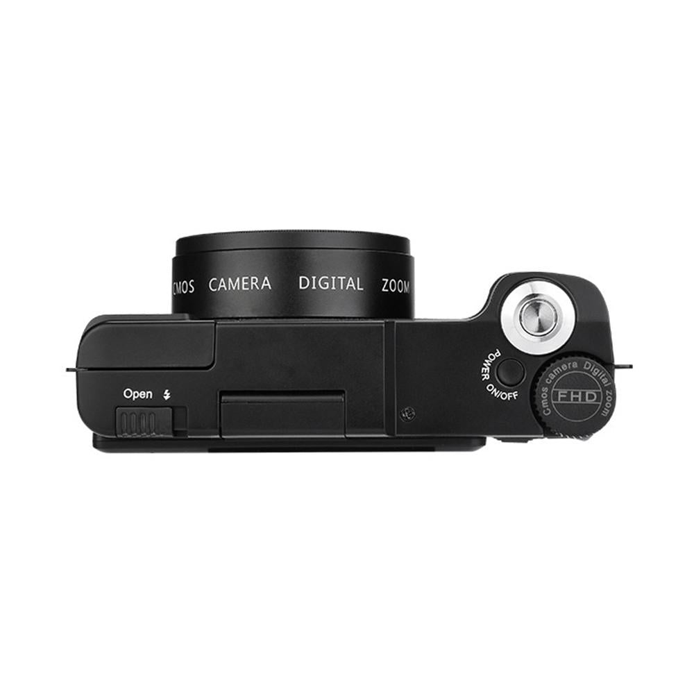 3.0 Flip Screen Vlog Camera with 4x Zoom - Black