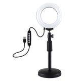 Curved Surface Ring Light with Usb 10 Modes 8 Colour Rgbw Cold Shoe Tripod Black - Side View