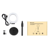 Curved Surface Ring Light with Usb 10 Modes 8 Colour Rgbw Cold Shoe Tripod Black - Top-Down View