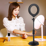 Curved Surface Ring Light with Usb 10 Modes 8 Colour Rgbw Cold Shoe Tripod Black - Rear View