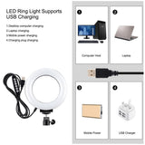 Curved Surface Ring Light with Usb 10 Modes 8 Colour Rgbw Cold Shoe Tripod Black - Low Angle