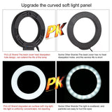 Curved Surface Ring Light with Usb 10 Modes 8 Colour Rgbw Cold Shoe Tripod Black - Extra Image