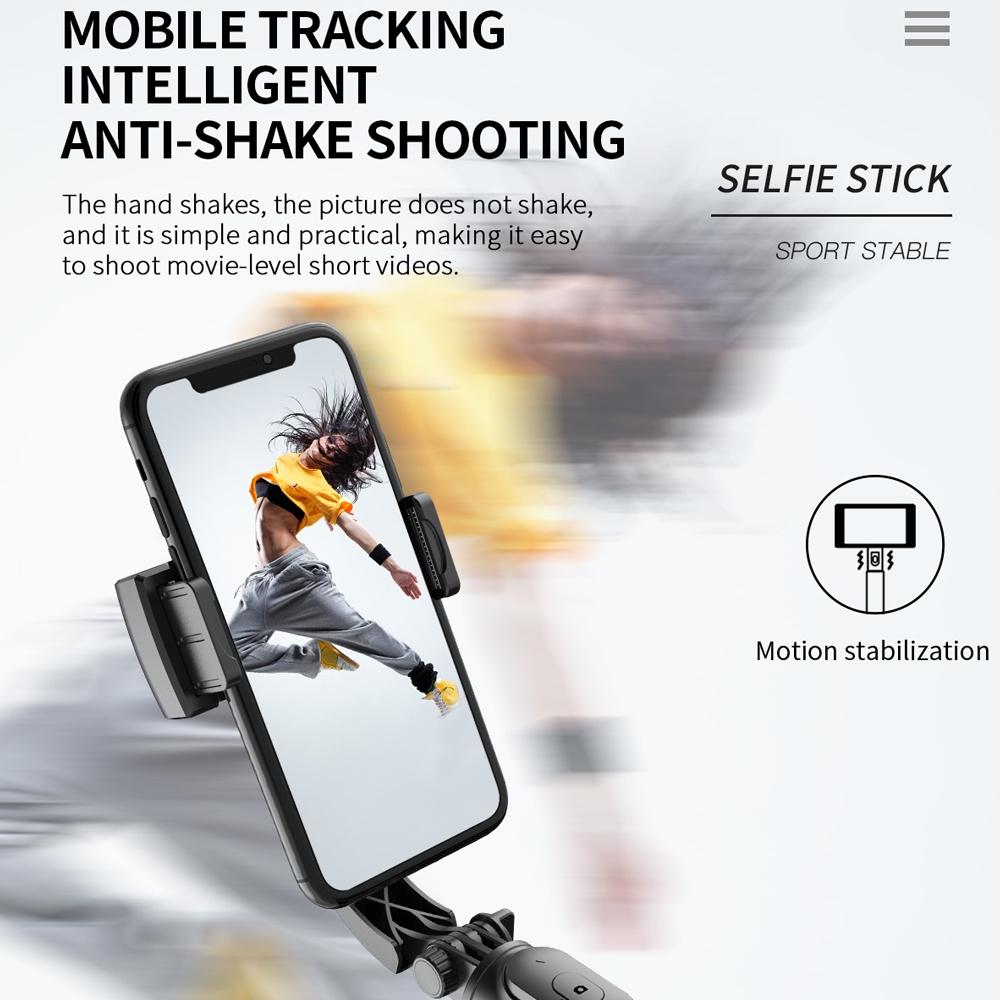 Bluetooth Gimbal Stabilizer with Remote and Tripod - Black
