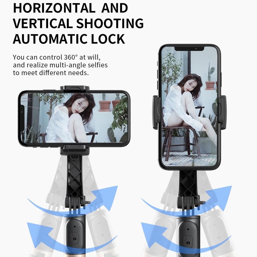 Bluetooth Gimbal Stabilizer with Remote and Tripod - Black