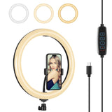 11.8 Dual Colour Led Ring Light with Phone Clamp - 3 Modes - Front View