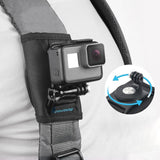 Universal Action Camera Backpack Mount - Rec Mounts Clip Clamp - Front View