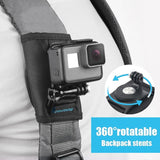 Universal Action Camera Backpack Mount - Rec Mounts Clip Clamp - Top-Down View