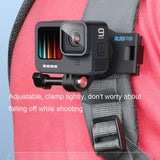 360 Degree Rotating Quick Release Backpack Strap Mount for Gopro Hero 12 - Rear View