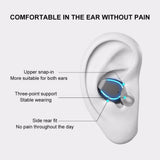 Touch Bluetooth Earphones with Noise Reduction & Breathing Light Digital Display and Charging Box - Black