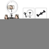 10.2 Dual Phone Tripod with Usb Ring Light & Remote - Front View