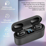 Wireless Bluetooth Headset with 2000mah Charging Case - Touch & Magnetic Charging - Black - Extra Image