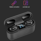 Wireless Bluetooth Headset with 2000mah Charging Case - Touch & Magnetic Charging - Black