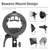 Universal S-Type Flash Bracket For Bowens Mount - Black - Top-Down View