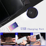 Business Waterproof Anti-Theft Double Shoulder Bag With Usb Port - 27X16.5X40Cm Black - 45-Degree Angle