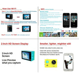 4k Ultra Hd Wifi Sports Camera with 170 Degree Wide Angle Lens and Waterproof Capability - Rear View