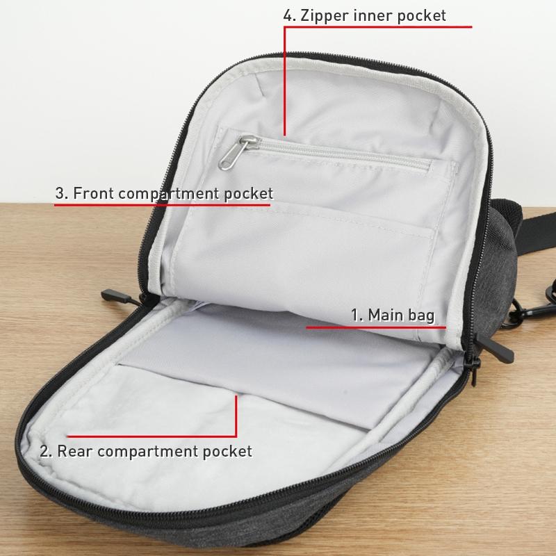 Oxford Cloth Chest Bag Black