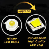 2 Pcs 3500Lm 6500K White Light 17 Led Waterproof Car Boat Marine Work Lights Spotlight Led Bulbs 30 Degrees Adjustable Dc 10 - 30V - Black - Low Angle