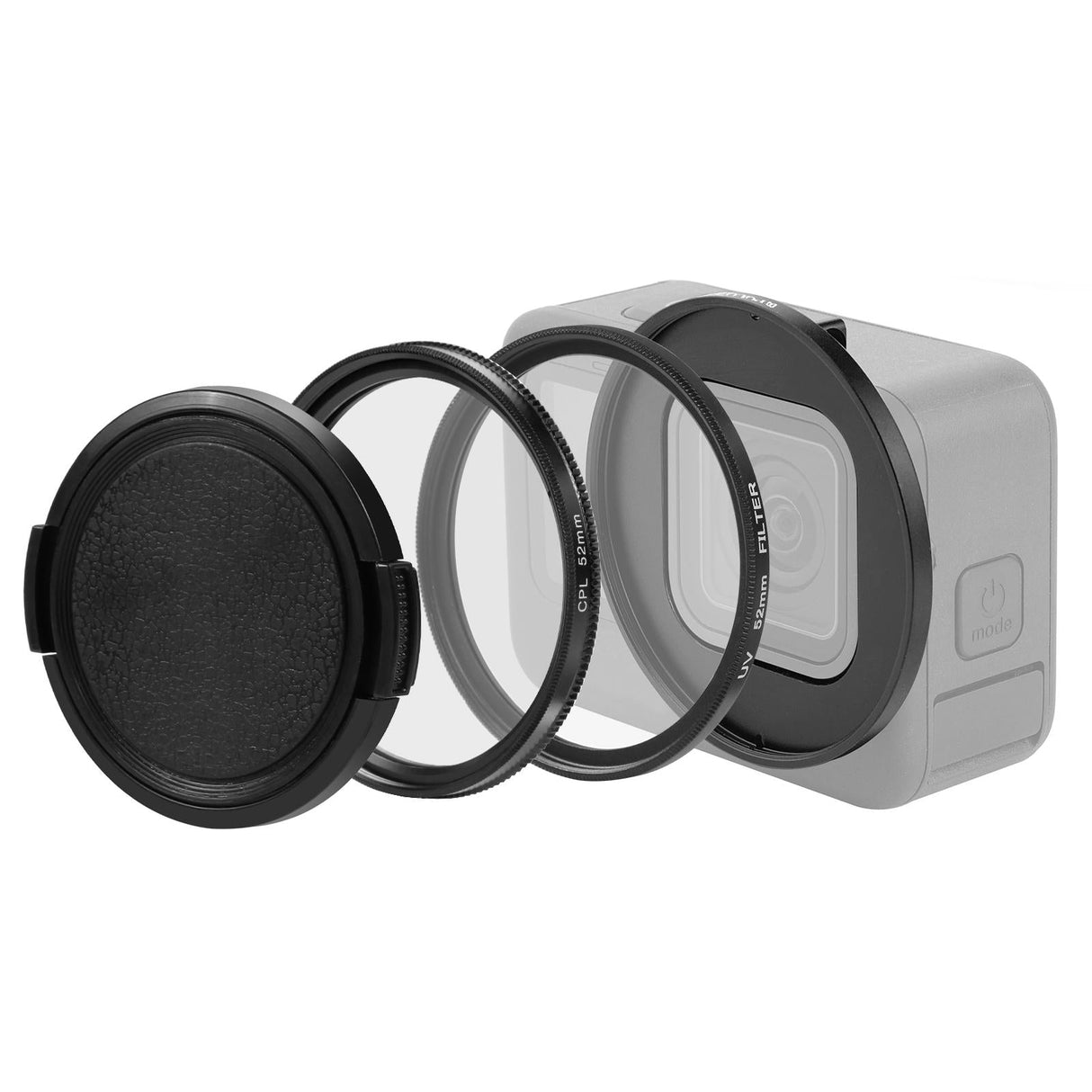 52mm Cpl Uv Lens Filter + Adapter Ring for Gopro Hero12