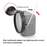 52mm Cpl Uv Lens Filter + Adapter Ring for Gopro Hero12 - Top-Down View