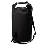 30L Outdoor Waterproof Double Shoulder Bag Dry Sack Pvc Barrel Bag - Black - Front View