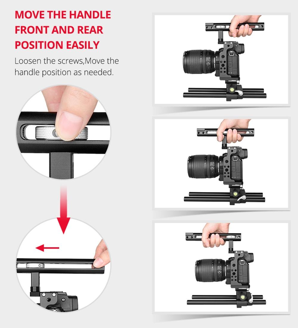 Video Camera Cage Stabilizer With Handle And Rail Rod For Nikon Z6 / Z7