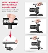 Video Camera Cage Stabilizer With Handle And Rail Rod For Nikon Z6 / Z7 - 45-Degree Angle