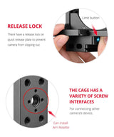 Video Camera Cage Stabilizer With Handle And Rail Rod For Nikon Z6 / Z7 - Rear View