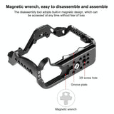 Metal Camera Cage For Canon Eos R10 Stabilizer Rig - Black - 45-Degree Angle