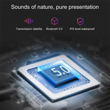 Waterproof Bluetooth Earphones with Magnetic Charging Box - 5.0 - Black