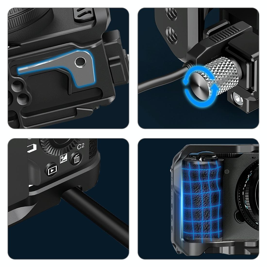 Metal Camera Cage Stabilizer - Black for Sony A7Cm2 / 7C Ii / 7Cr