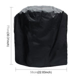 Waterproof Bbq Grill Cover - Anti-uv Dust-proof 210d Oxford Cloth - 58x77cm - Black - Side View