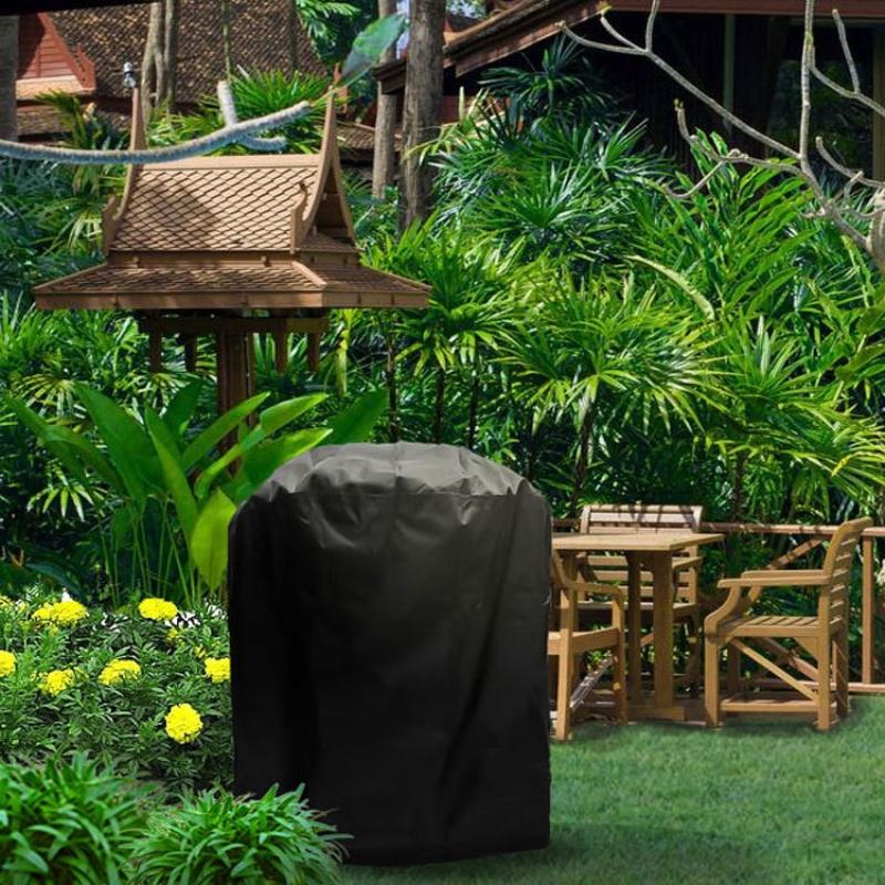 Waterproof Bbq Grill Cover - Anti-uv Dust-proof 210d Oxford Cloth - 58x77cm - Black