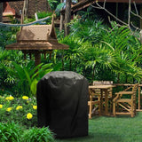 Waterproof Bbq Grill Cover - Anti-uv Dust-proof 210d Oxford Cloth - 58x77cm - Black - Rear View