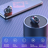 Wireless Noise-cancelling Earbuds with Charging Case - Top-Down View