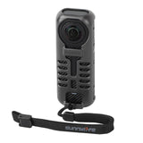 Graphene Protective Case for Insta360 X4 with Hand Strap - Black - Front View