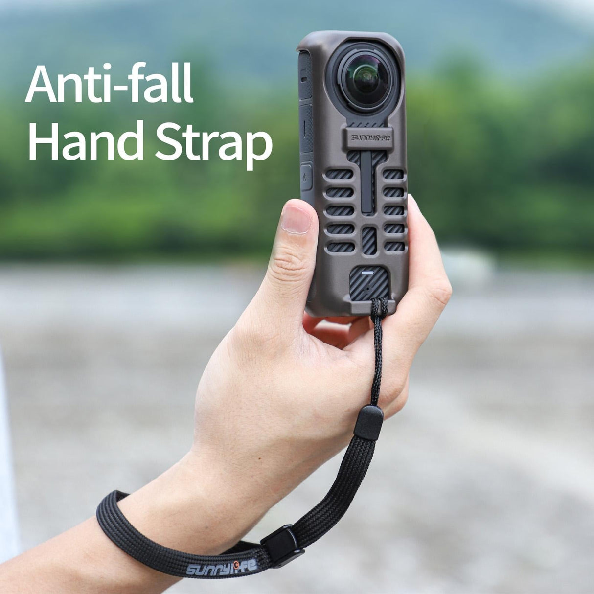 Graphene Protective Case for Insta360 X4 with Hand Strap - Black