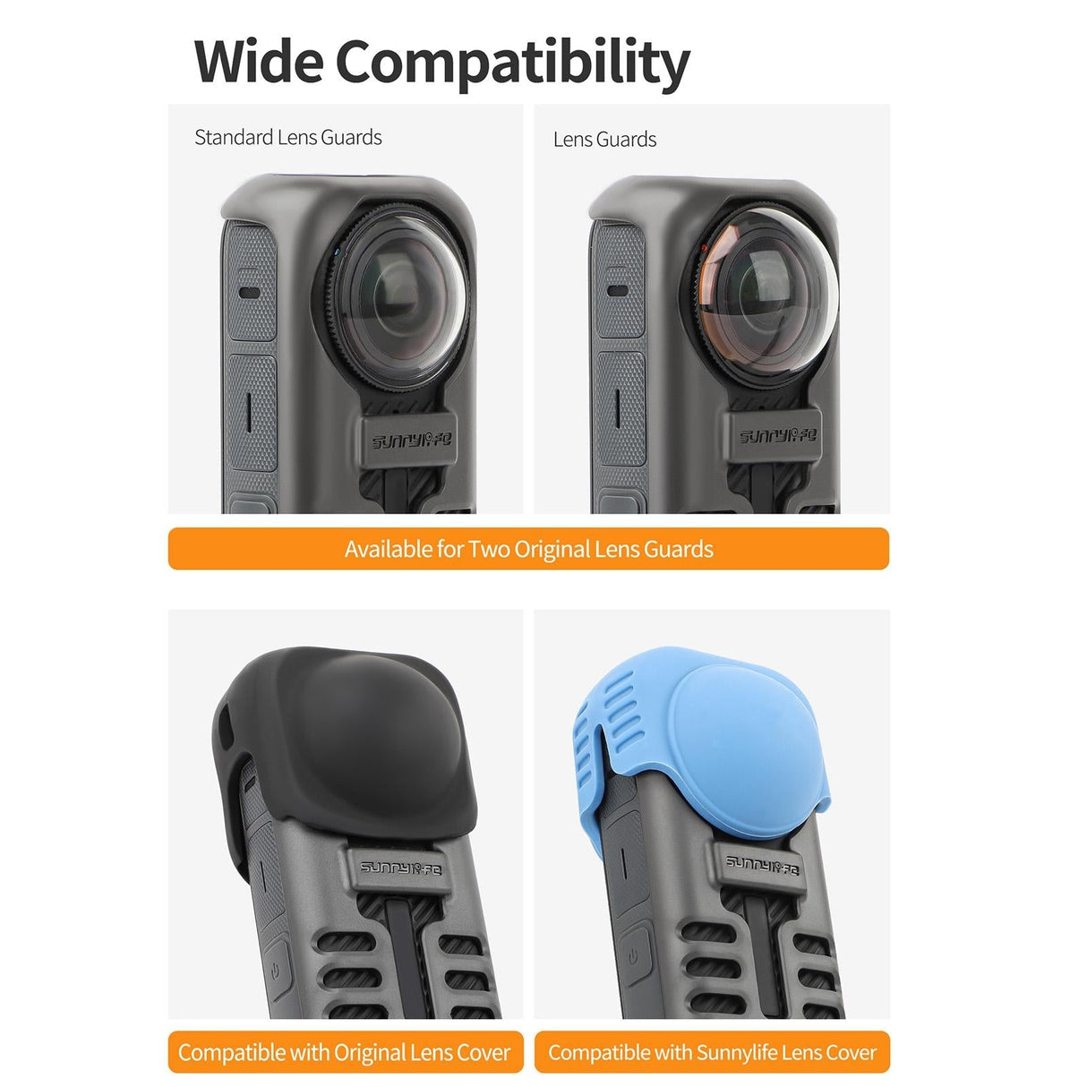 Graphene Protective Case for Insta360 X4 with Hand Strap - Black